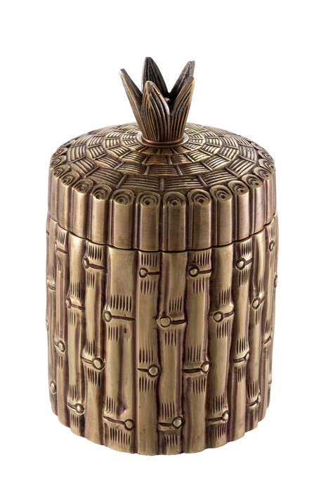 Sculptural Metal Box, Eichholtz Bamboo 